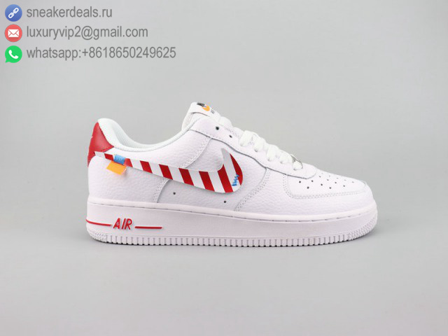 OFF-WHITE X NIKE AIR FORCE 1 LOW TARTAN WHITE RED UNISEX SKATE SHOES